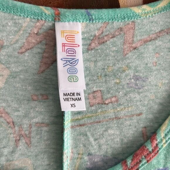 LuLaRoe Womens T-Shirt Dress Short Sleeve Knee Length XS Geometric - Picture 4 of 16